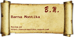 Barna Montika névjegykártya